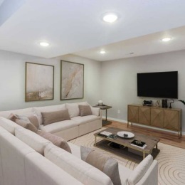 living room with couch coffee table and tv