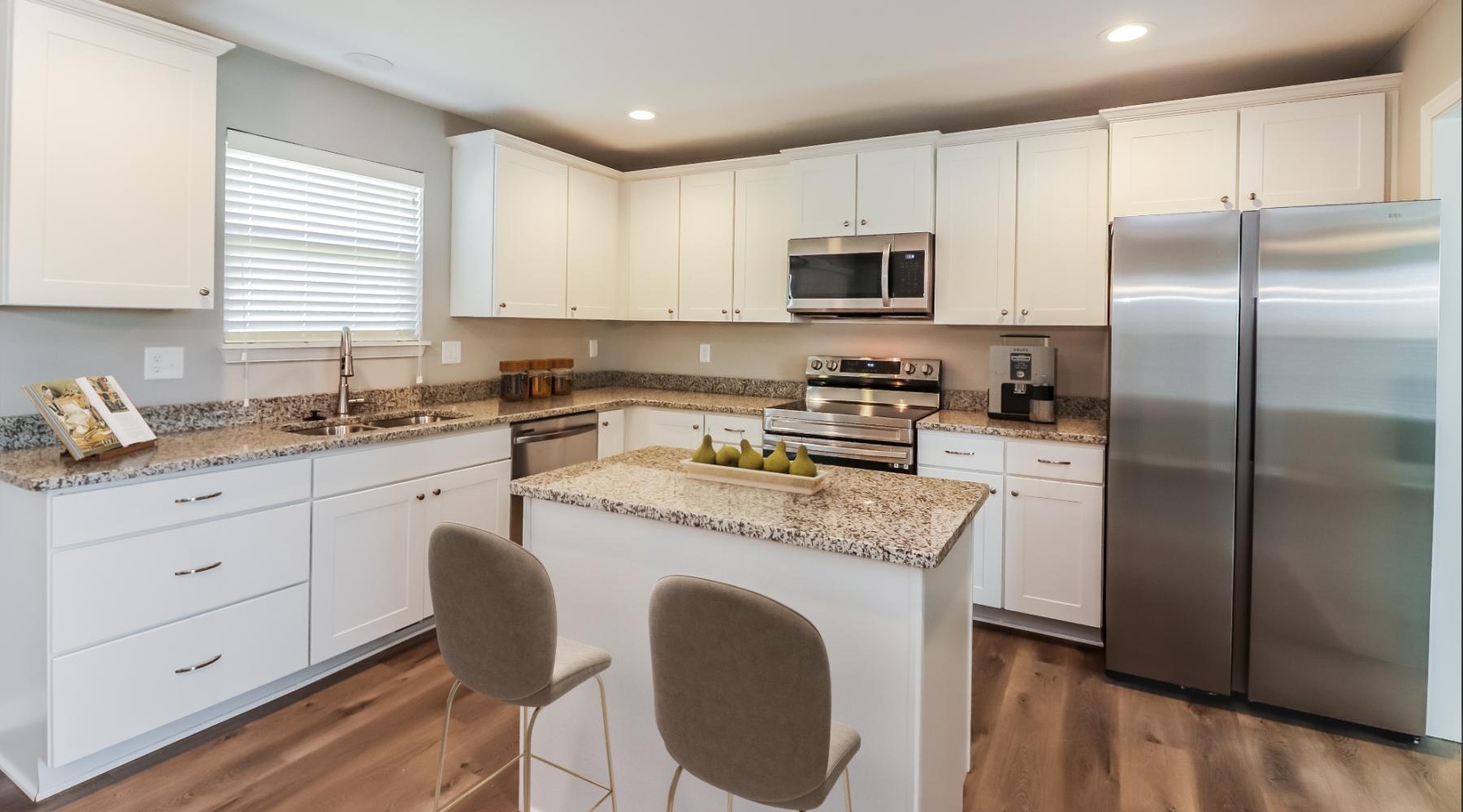 kitchen with large island and stainless steel appliances