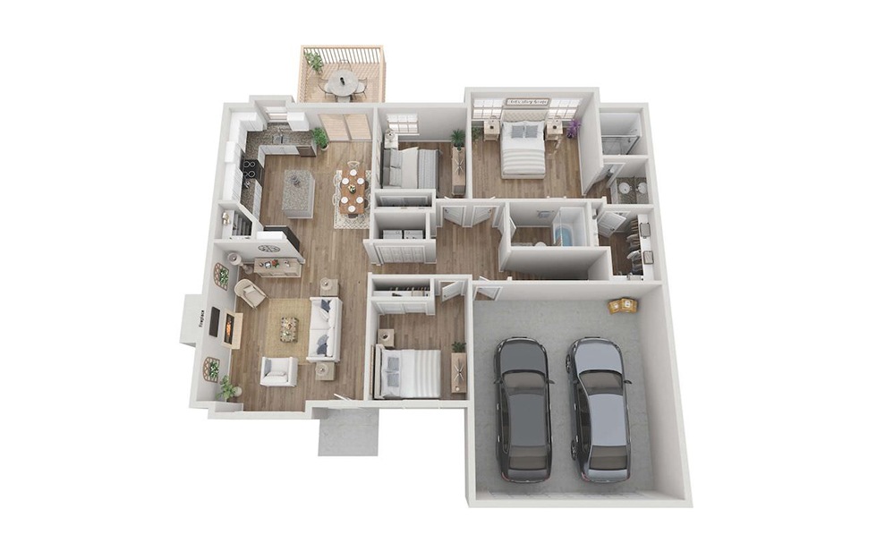 Brookfield Home - 4 bedroom floorplan layout with 3 baths and 2024 square feet. (Floor 1)