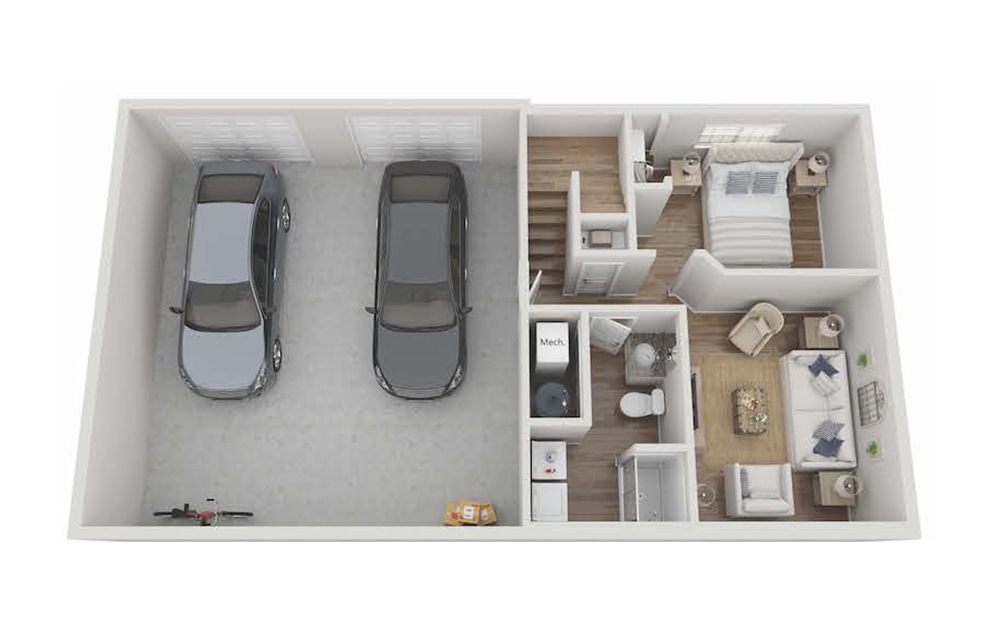 Westridge E Home - 4 bedroom floorplan layout with 3 bathrooms and 1971 square feet (Floor 1)